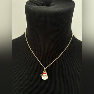 Santa Charm Necklace - Festive Holiday Pendant NEW